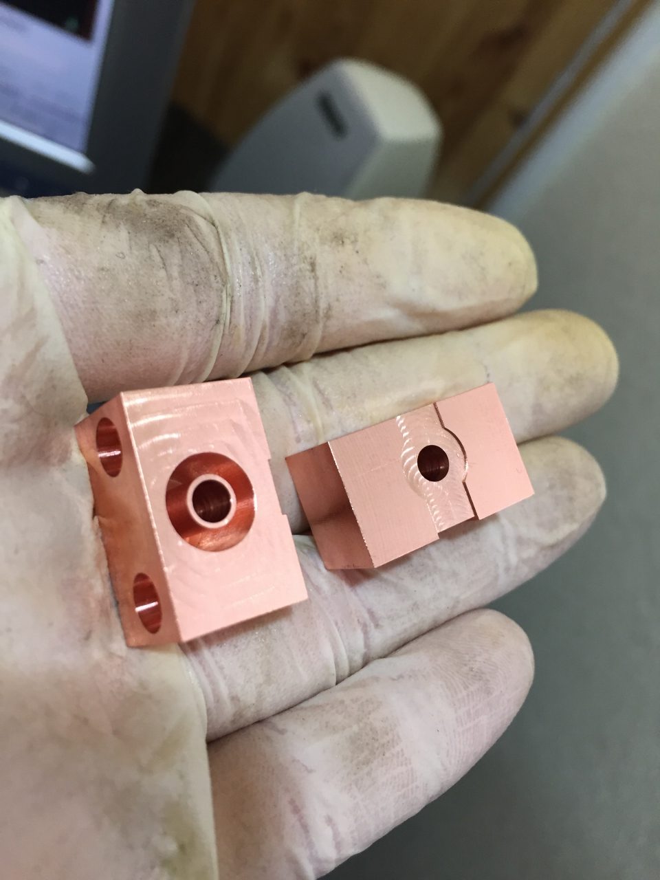 machined copper rotated